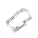 14k Gold Curved Diamond Stackable Ring Wedding Band - Abtin & Company 