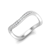 14k Gold Curved Diamond Stackable Ring Wedding Band - Abtin & Company 