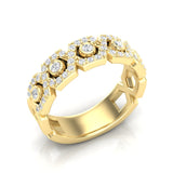14k Gold Hexagon Diamond Ring - Abtin & Company 