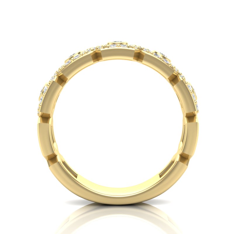 14k Gold Hexagon Diamond Ring - Abtin & Company 