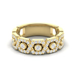 14k Gold Hexagon Diamond Ring - Abtin & Company 