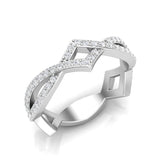 14k Gold Twist Diamond Ring Wedding Band - Abtin & Company 