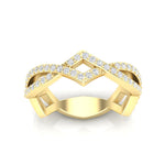 14k Gold Twist Diamond Ring Wedding Band - Abtin & Company 