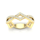 14k Gold Twist Diamond Ring Wedding Band - Abtin & Company 