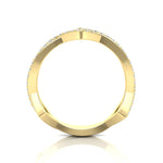 14k Gold Twist Diamond Ring Wedding Band - Abtin & Company 