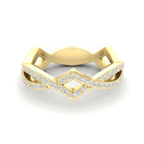14k Gold Twist Diamond Ring Wedding Band - Abtin & Company 