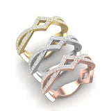 14k Gold Twist Diamond Ring Wedding Band - Abtin & Company 
