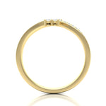 14k Gold Open Bypass Diamond Stackable Ring Wedding Band - Abtin & Company 