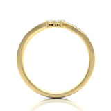 14k Gold Open Bypass Diamond Stackable Ring Wedding Band - Abtin & Company 