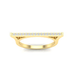 14k Gold Diamond Bar Ring Band - Abtin & Company 