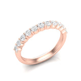 14k Gold Half Eternity Diamond Stackable Ring Wedding Band - Abtin & Company 