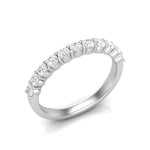 14k Gold Half Eternity Diamond Stackable Ring Wedding Band - Abtin & Company 