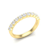 14k Gold Half Eternity Diamond Stackable Ring Wedding Band - Abtin & Company 