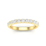 14k Gold Half Eternity Diamond Stackable Ring Wedding Band - Abtin & Company 
