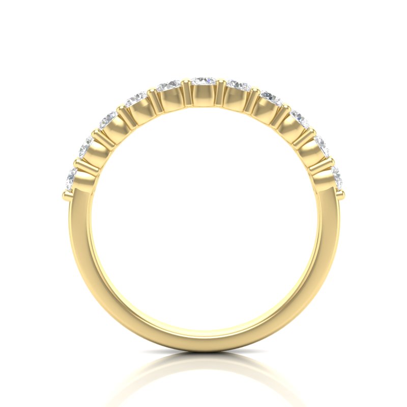 14k Gold Half Eternity Diamond Stackable Ring Wedding Band - Abtin & Company 