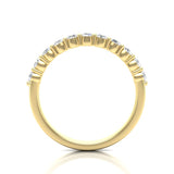 14k Gold Half Eternity Diamond Stackable Ring Wedding Band - Abtin & Company 
