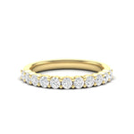 14k Gold Half Eternity Diamond Stackable Ring Wedding Band - Abtin & Company 