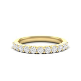 14k Gold Half Eternity Diamond Stackable Ring Wedding Band - Abtin & Company 