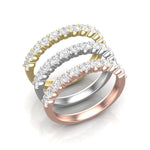 14k Gold Half Eternity Diamond Stackable Ring Wedding Band - Abtin & Company 