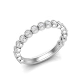 14k Gold Diamond Milgrain Bezel Stackable Ring Wedding Band - Abtin & Company 
