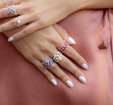 14k Gold Diamond Crown Stackable Ring Wedding Band - Abtin & Company 