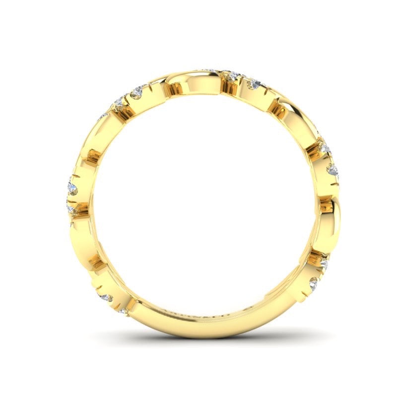 14K Gold Diamond Leaf Ring - Abtin & Company 