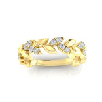 14K Gold Diamond Leaf Ring - Abtin & Company 