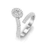 14K Gold Oval Diamond Open Bypass Fashion Ring - Abtin & Company 