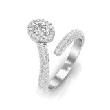 14K Gold Oval Diamond Open Bypass Fashion Ring - Abtin & Company 