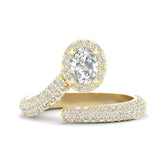 14K Gold Oval Diamond Open Bypass Fashion Ring - Abtin & Company 