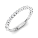 14k Gold Floating Diamond Half-eternity Stackable Ring Wedding Band - Abtin & Company 