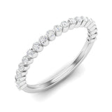 14k Gold Floating Diamond Half-eternity Stackable Ring Wedding Band - Abtin & Company 