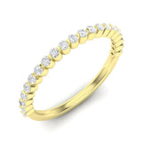14k Gold Floating Diamond Half-eternity Stackable Ring Wedding Band - Abtin & Company 