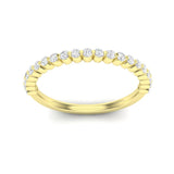 14k Gold Floating Diamond Half-eternity Stackable Ring Wedding Band - Abtin & Company 