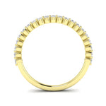 14k Gold Floating Diamond Half-eternity Stackable Ring Wedding Band - Abtin & Company 