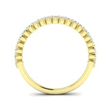 14k Gold Floating Diamond Half-eternity Stackable Ring Wedding Band - Abtin & Company 
