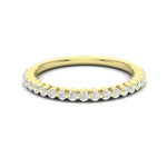 14k Gold Floating Diamond Half-eternity Stackable Ring Wedding Band - Abtin & Company 