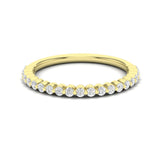 14k Gold Floating Diamond Half-eternity Stackable Ring Wedding Band - Abtin & Company 