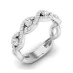14k Gold Diamond Twist Stackable Ring Wedding Band - Abtin & Company 