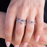 14K White Gold Blue Sapphire Fashion Ring - Abtin & Company 