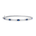 14K Gold Blue Sapphire and Diamond Bangle - Abtin & Company 