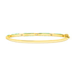 14K Gold Emerald and Diamond Bangle - Abtin & Company 