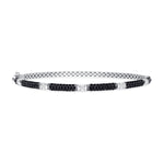 14K Gold Black Diamond and White Diamond Bangle - Abtin & Company 