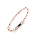 14k Gold Diamond Pyramid Stud Bangle - Abtin & Company 