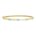 14K Yellow Gold Turquoise Bangle - Abtin & Company 