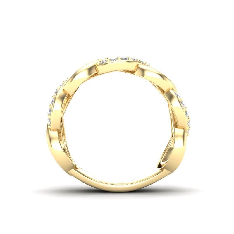 14K Diamond Interlocking Circle Ring - Abtin & Company 