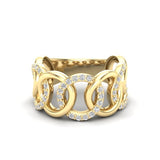 14K Diamond Interlocking Circle Ring - Abtin & Company 