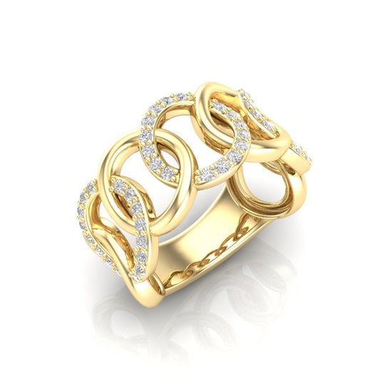 14K Diamond Interlocking Circle Ring - Abtin & Company 
