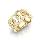 14K Diamond Interlocking Circle Ring - Abtin & Company 