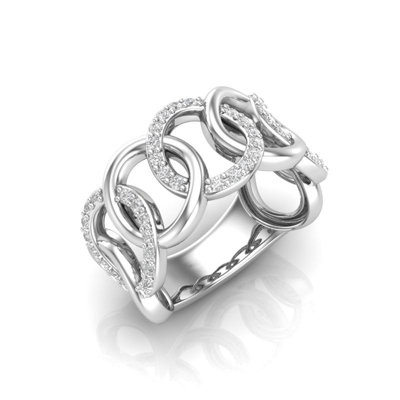 14K Diamond Interlocking Circle Ring - Abtin & Company 